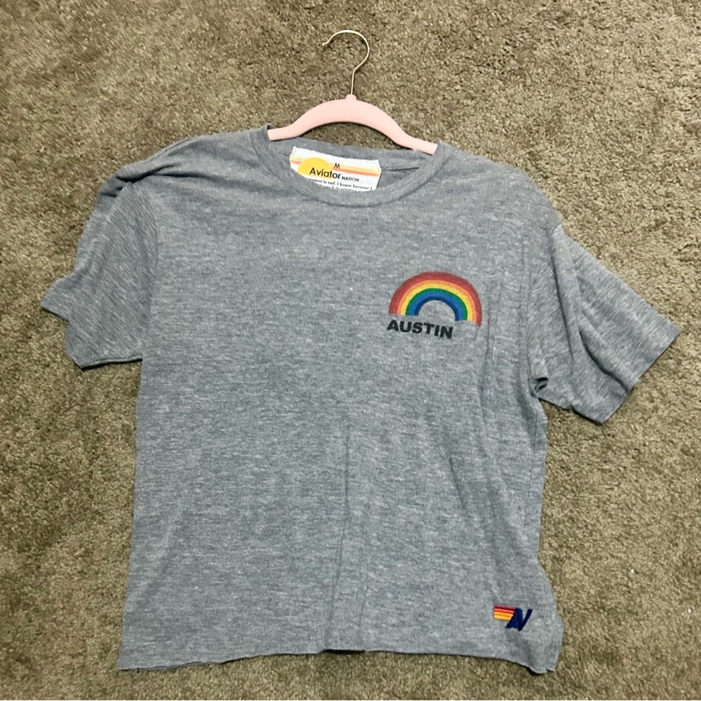 Aviator Nation Austin Gray Rainbow T-Shirt